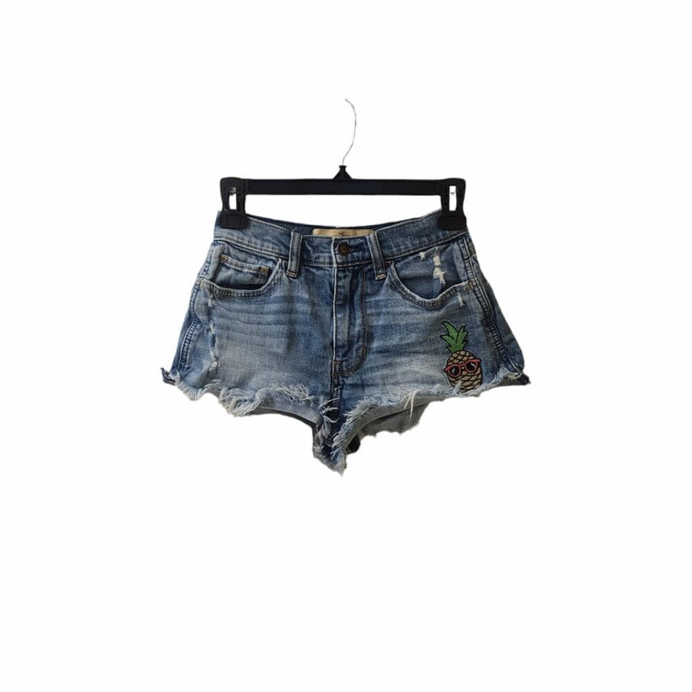 Hollister Vintage Short High Rise Pineapple Jean Shorts Size 00 Juniors